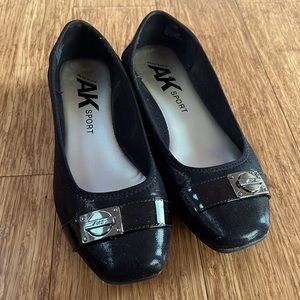 EUC Anne Klein Sport buckle front flats, size 9.5